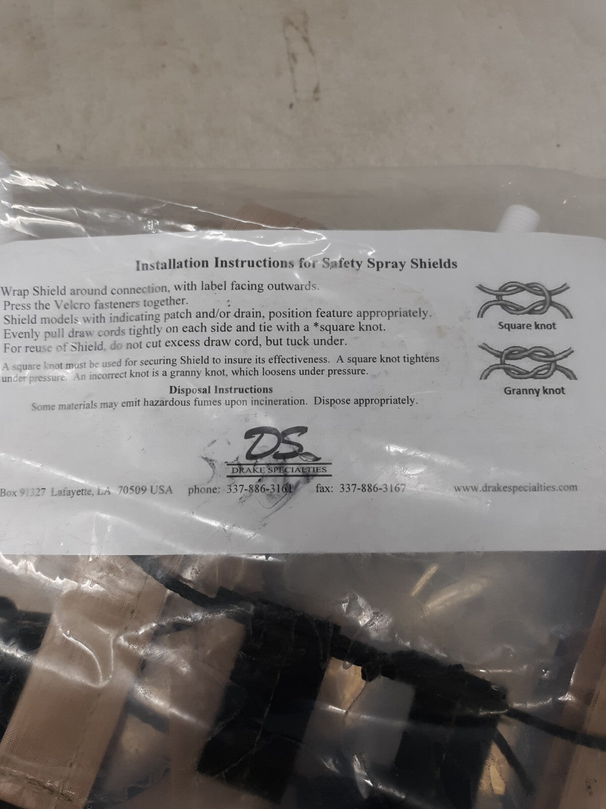 Lot of 10 Drake Specialties Clear PTFE Coupling Spray Shield