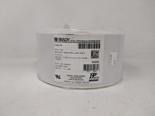 Brady Metalabel Series Metallized Labels - 100 Yards