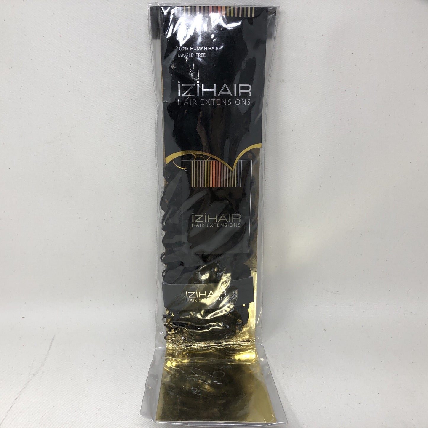 izihair Clip hair extensions 100% human hair tangle free HZB-5219 Curly 18in 2#