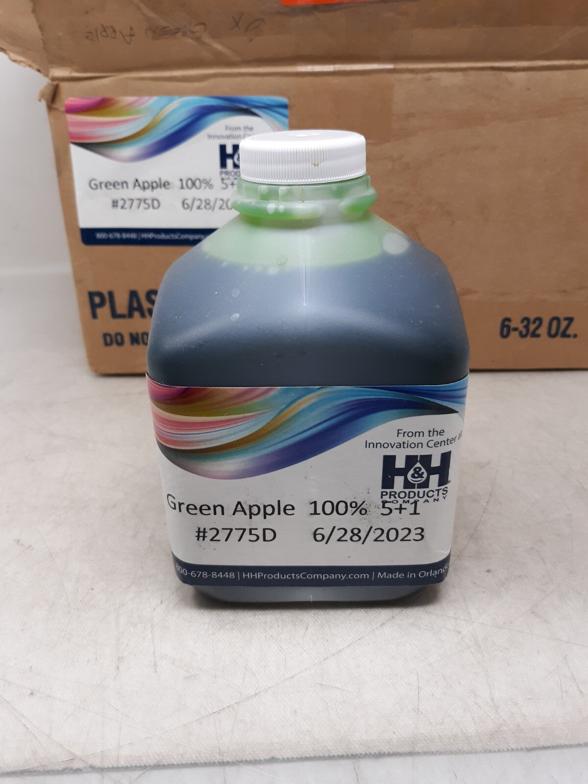 Lot of 6 H&H Products Green Apple Syrup #2775D 32oz