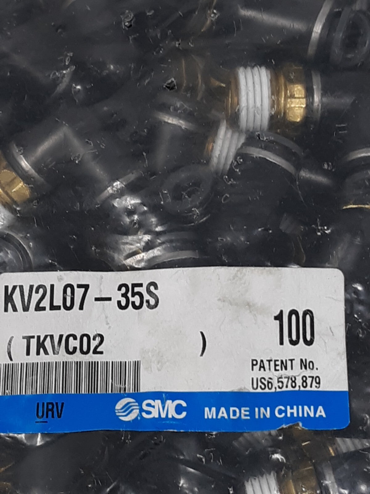 Lot of 80 SMC 1/2" OD X 1/4" NPT Push-In Elbow KV2L07