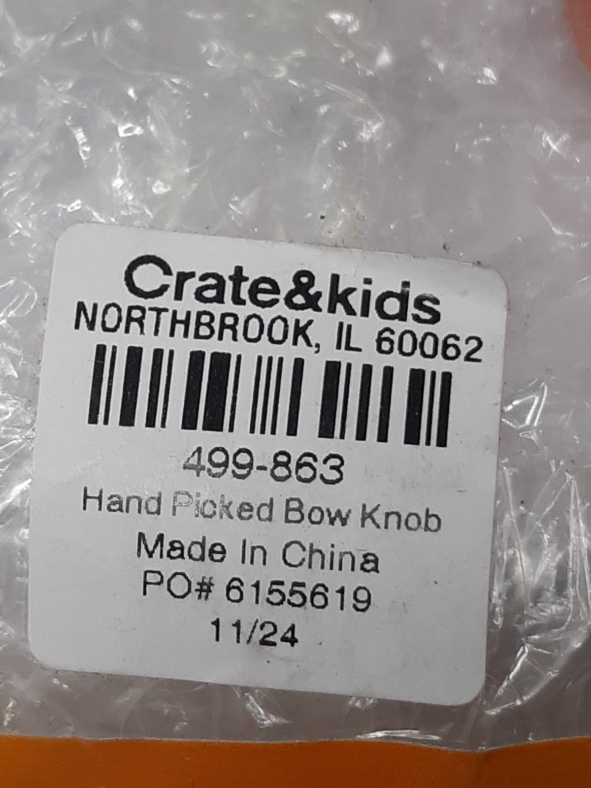 Crate & Kids Hand-Picked Bow Knob - Rose Gold, Decorative Drawer Pull