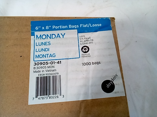 Monday 6"X8" Portion Bags Flat/Loose 30905-01-41 - 1000ct.
