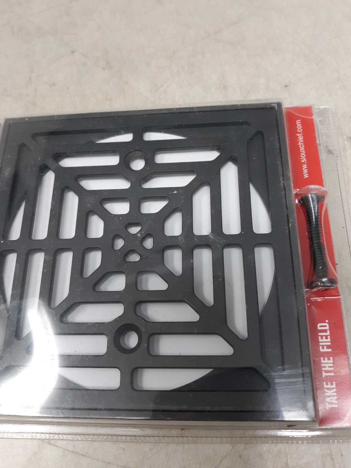Sioux Chief 821-2SMQPK2 4-1/2 Square Cast Ring Strainer Matte Black Finish