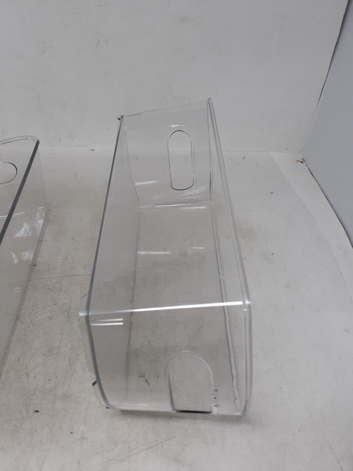 Lot of 2 Smart Design Stackable Clear Refrigerator Storage Bin 6" x 4" x 12"