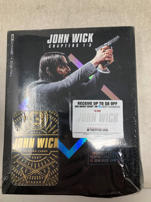 John Wick Triple Feature 1-3 Set Blu-Ray + DVD + Digital + Playing Cards