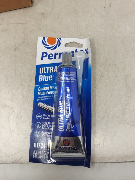 PERMATEX 81158 Black RTV Silicone Adhesive Sealant 3oz, 12 Pack
