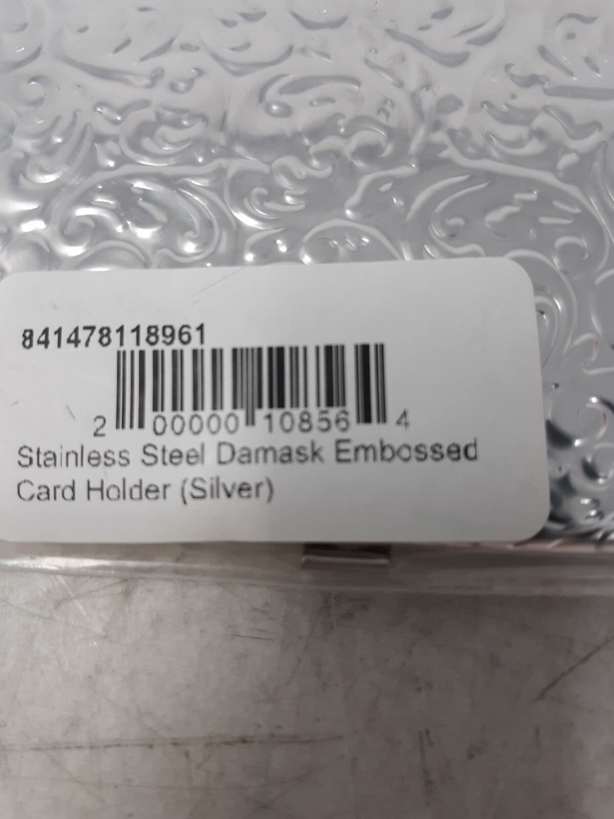 Stainless Steel Damask Emmbossed Card Holder