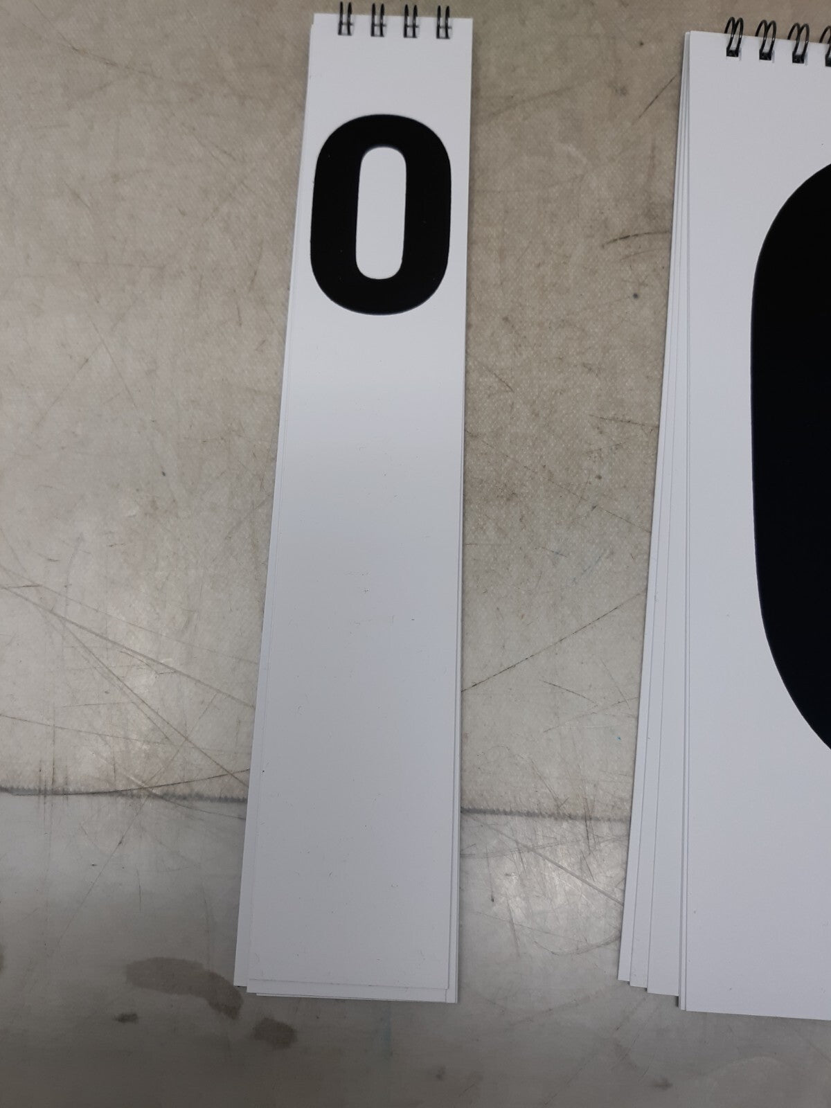 Tennis Score Keeper, Plastic White Card with Black Number, 0-9