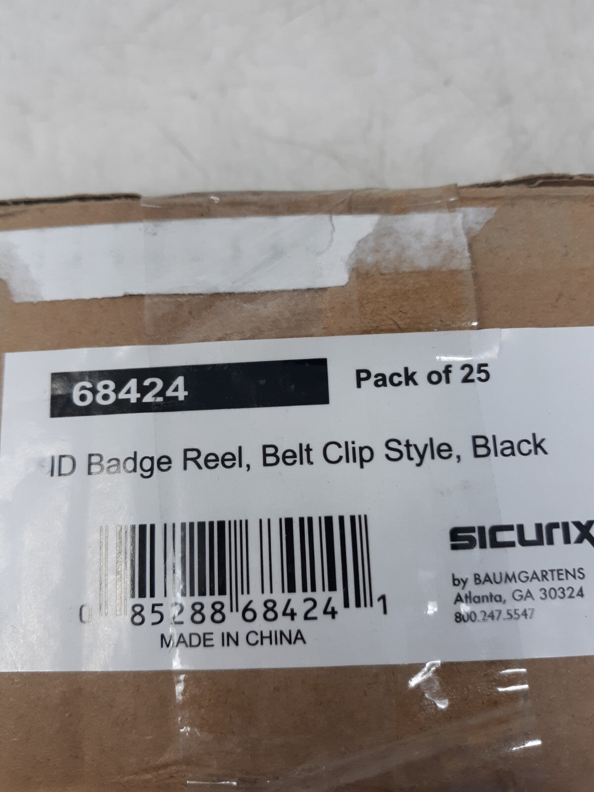 Sicurix 68424 ID Badge Reel Belt Clip Style Black (Pack of 25)