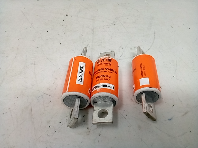 LOT OF 3 Cooper Bussmann EV20-100-S Fast Acting Electric Vehicle Fuse