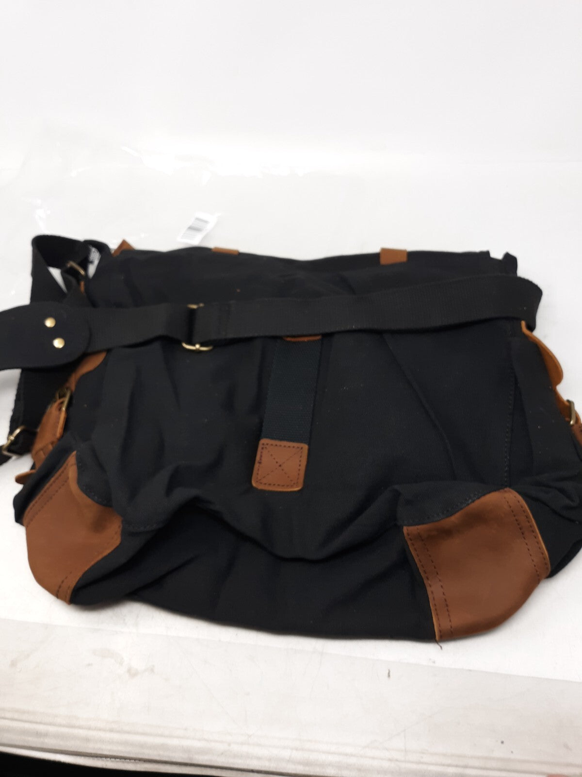 Sechunk Vintage Military-Style Canvas Messenger Bag - Black