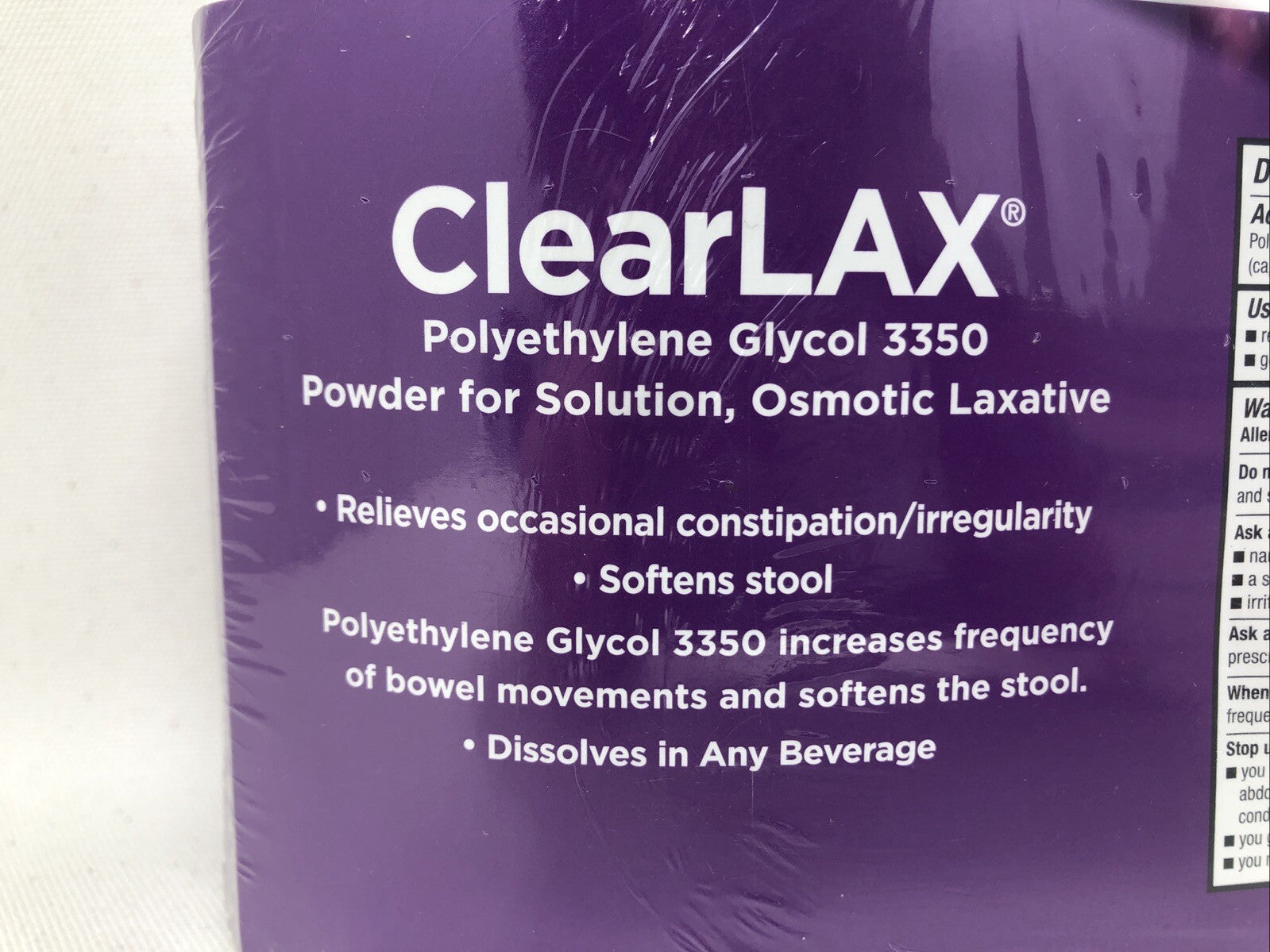 Member's Mark ClearLAX Polyethylene Glycol 3350 Powder, 17.9 oz., 3 pk