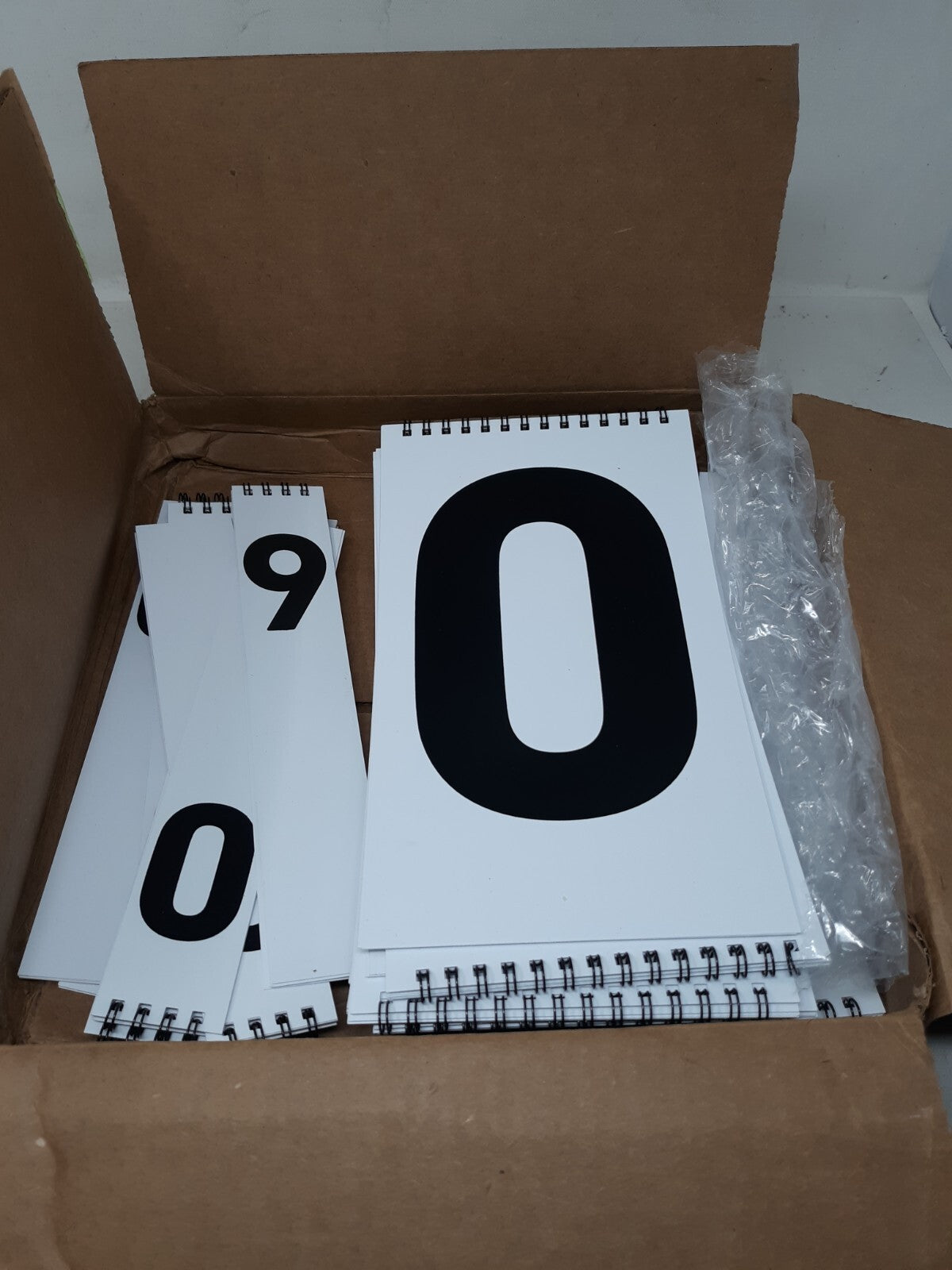 Tennis Score Keeper, Plastic White Card with Black Number, 0-9