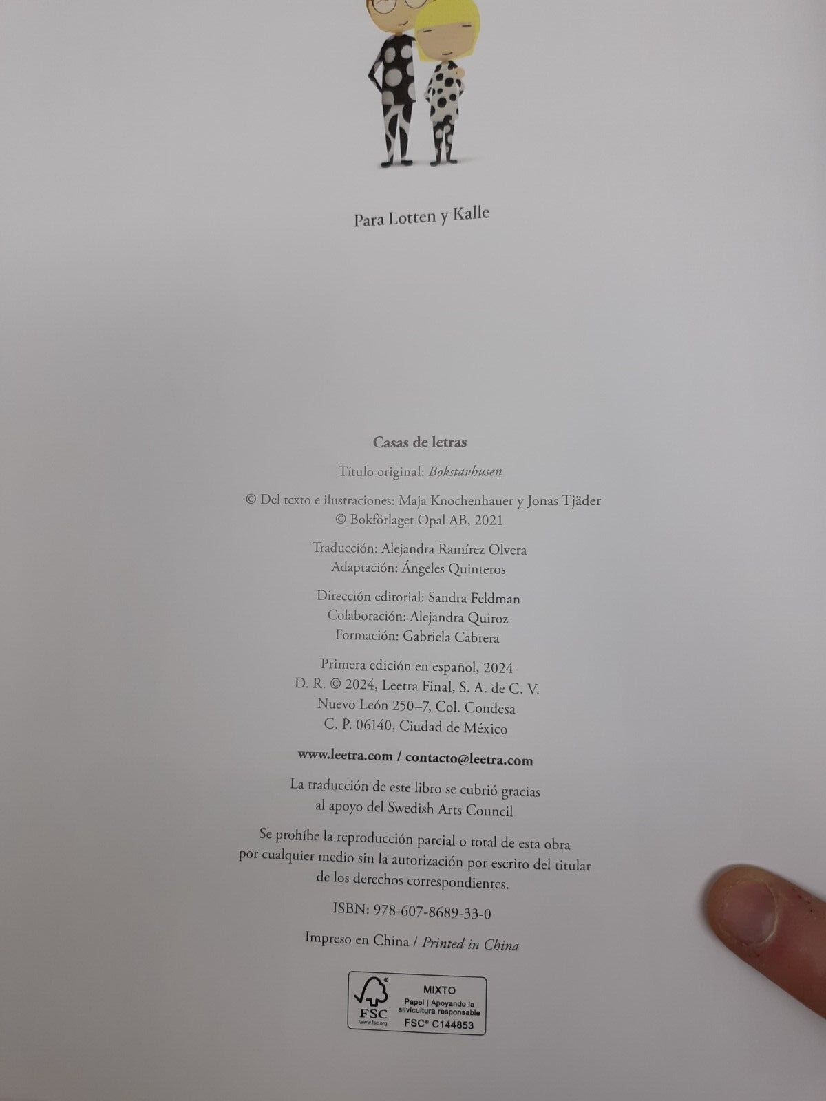 Casas de Letras by Jonas Tjäder & Maja Knochenhauer | Spanish Hardcover