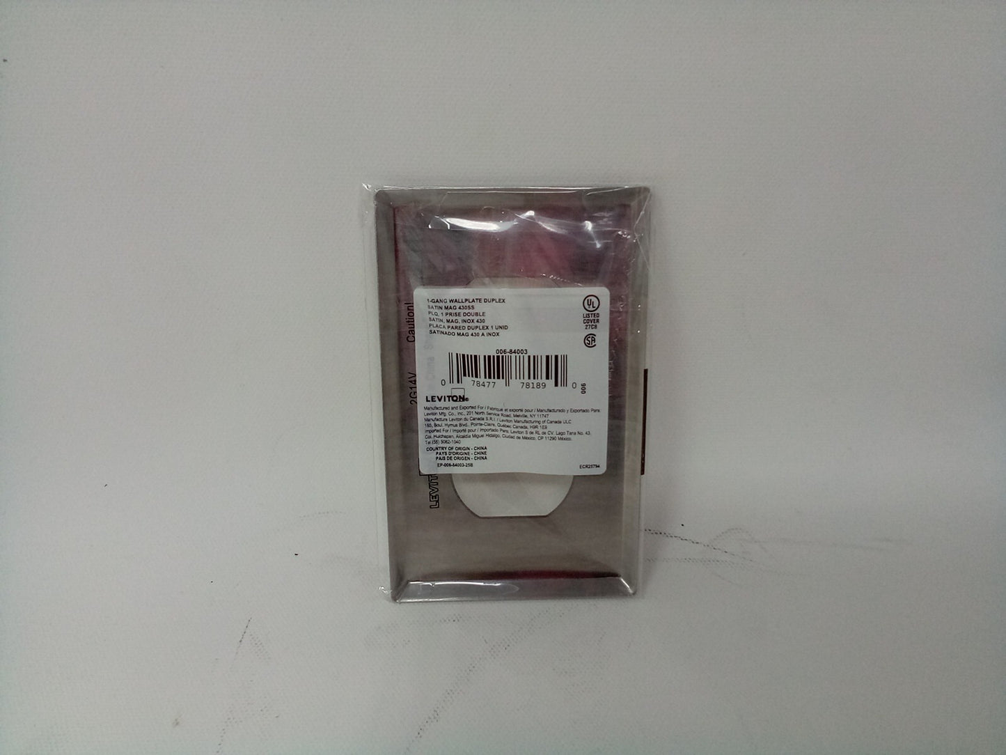 Leviton One Gang Wallplate Duplex Satin Mag 430ss 84003 (25pack)