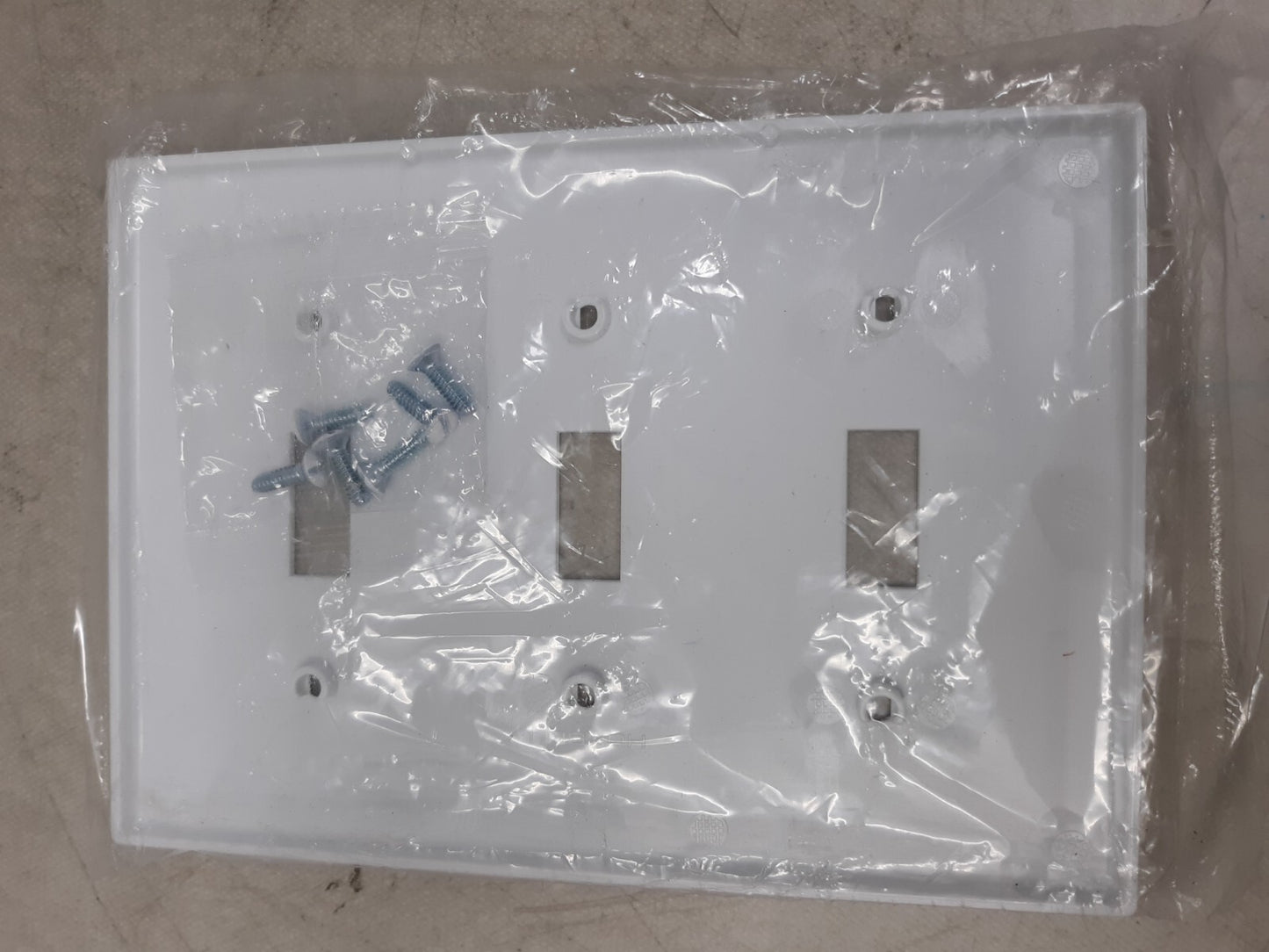 8PK - HUBBELL White 3-Gang Toggle Switch Plastic Cover Wall Plate Switchplate