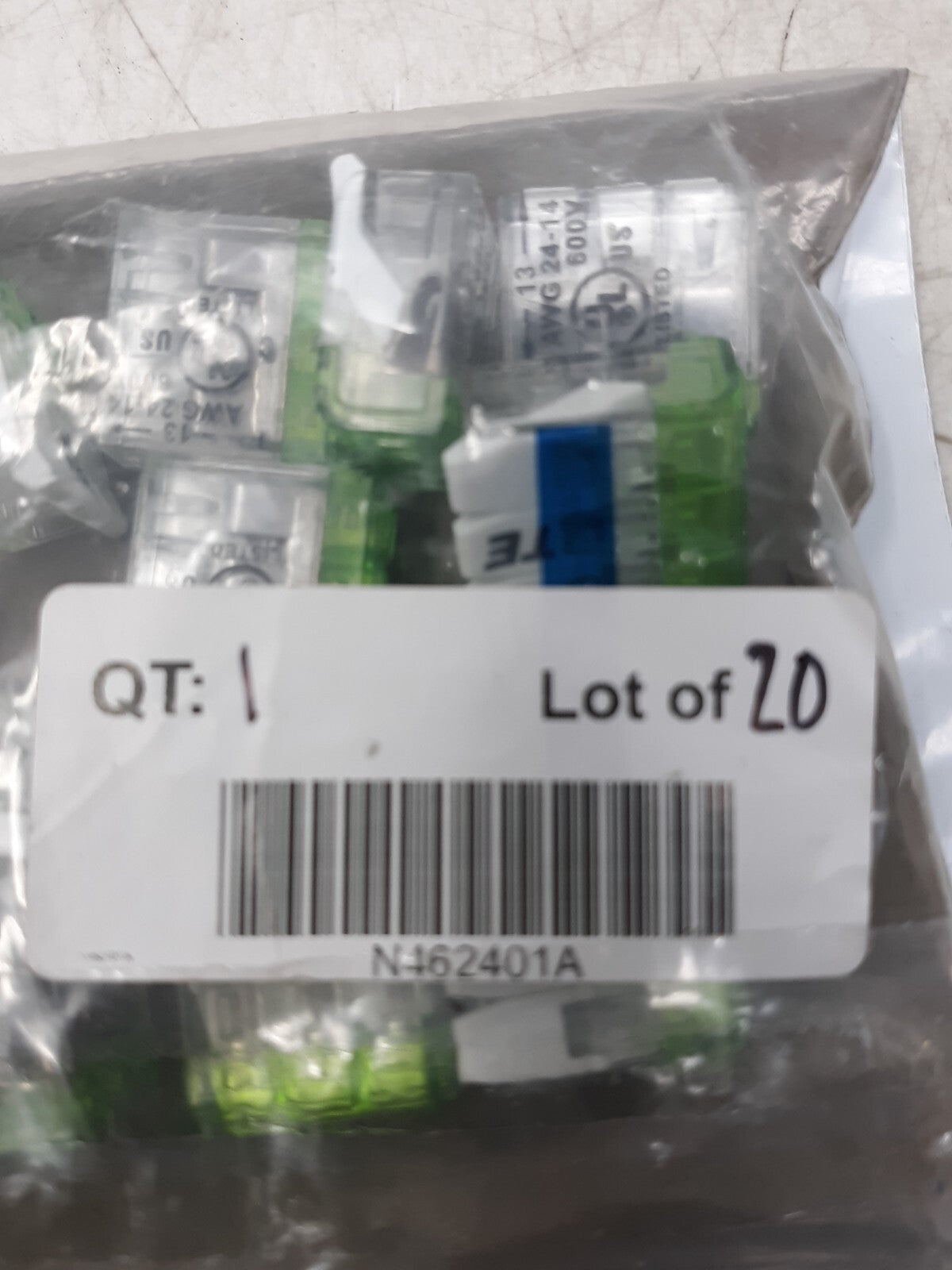 TE Connectivity 2-Port IDC Wire Connector, Green/White, Lot of 20
