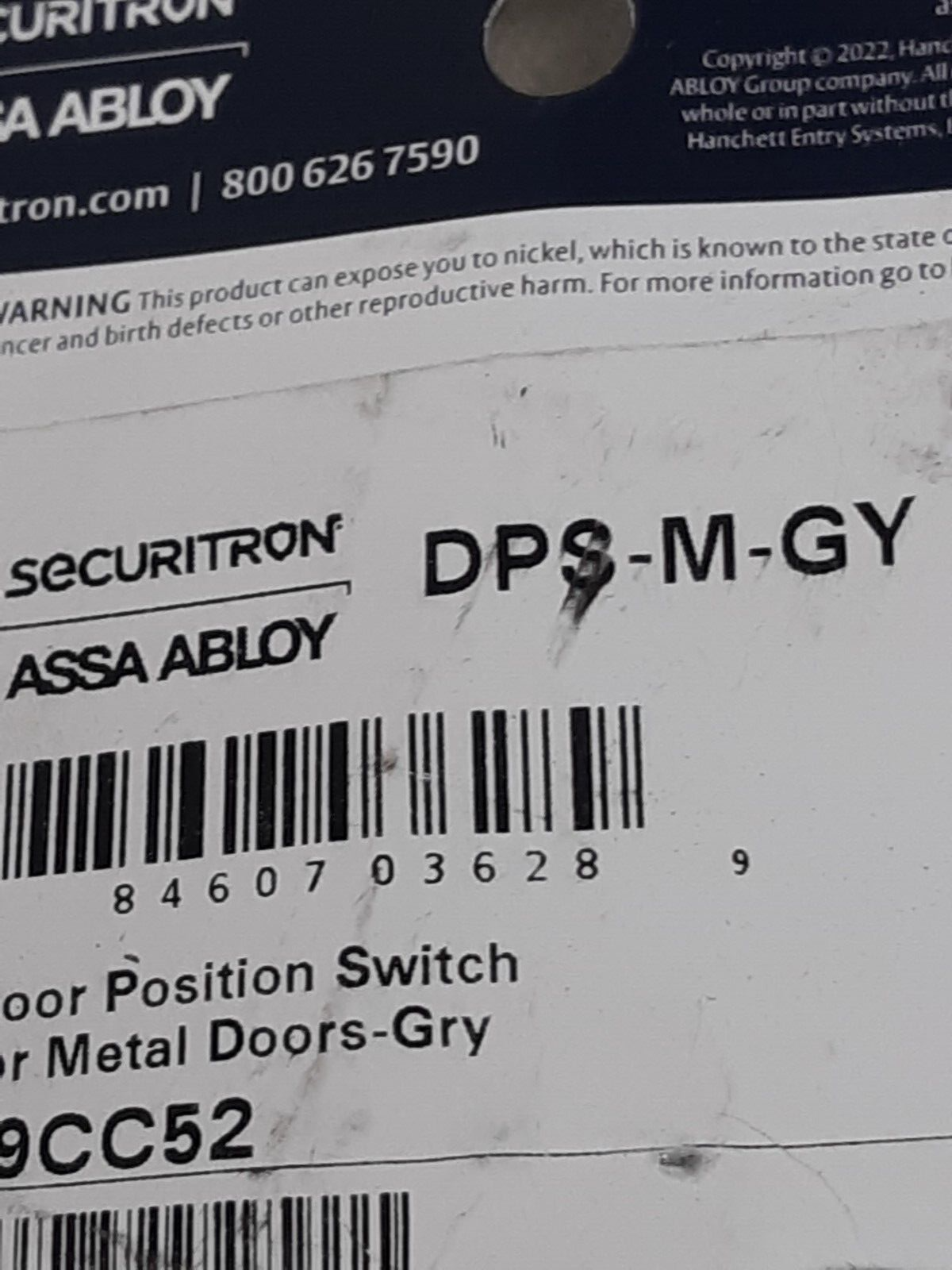 Securitron DPS-M-GY Door Position Switch for Metal Doors - Grey