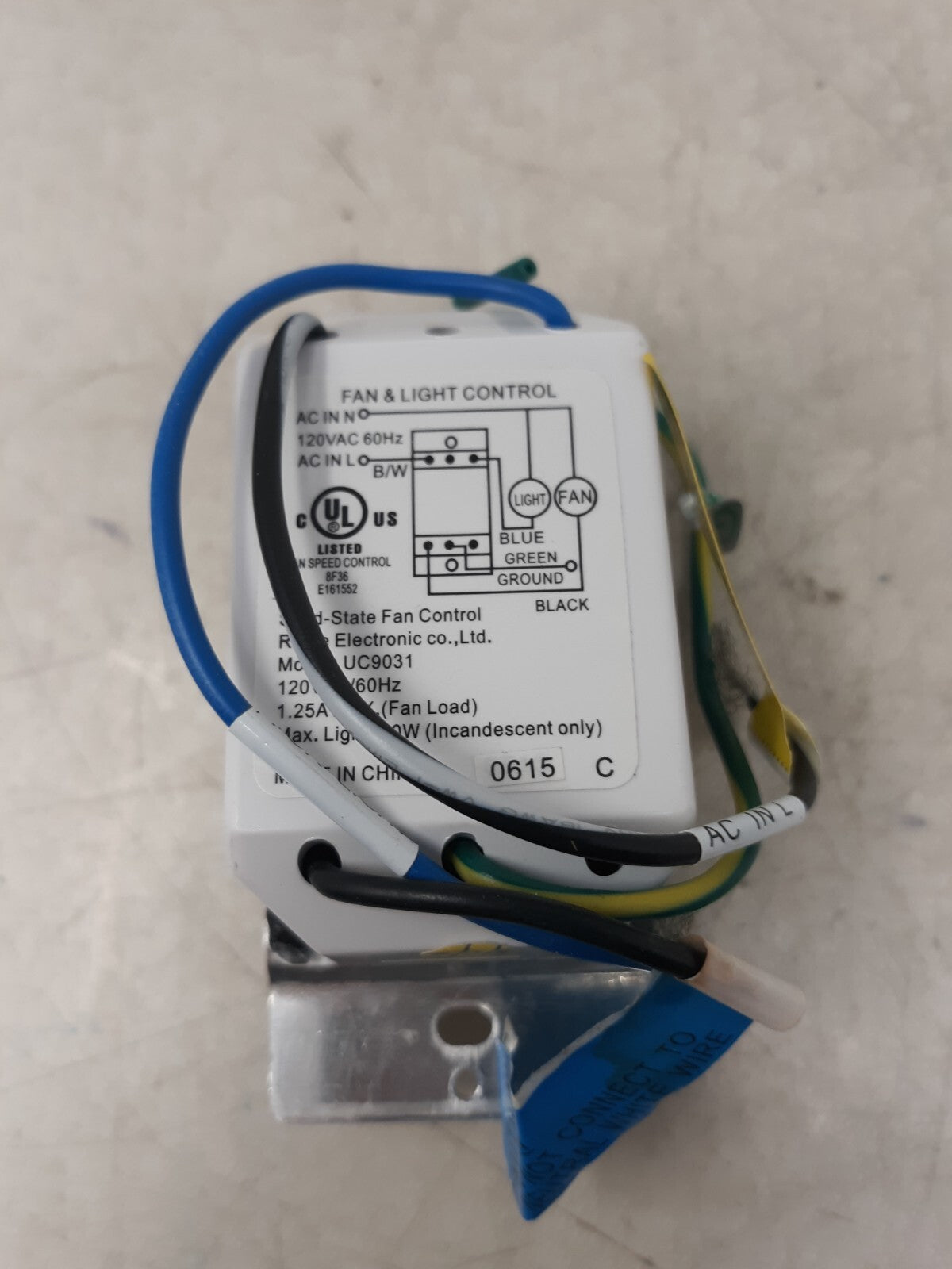 Rhine Solid State UC9031 Electric Ceiling Fan Light Control Switch Dual Slide