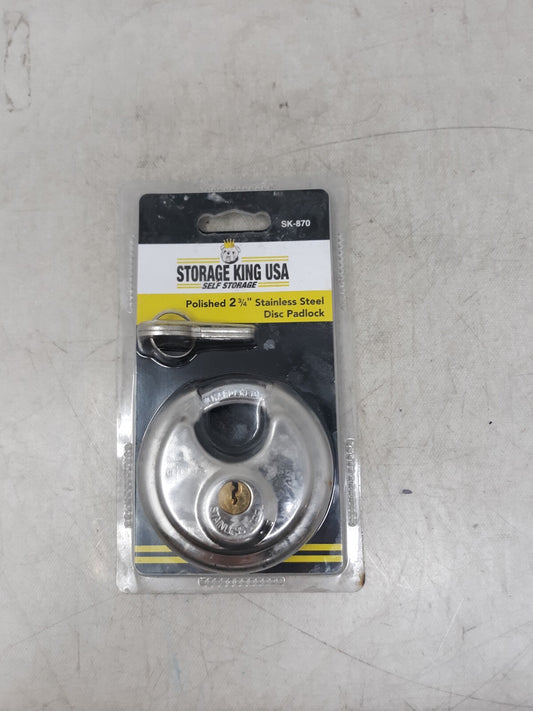 Polished 2 3/4" Stainless Steel Disc Padlock 70mm SK-870