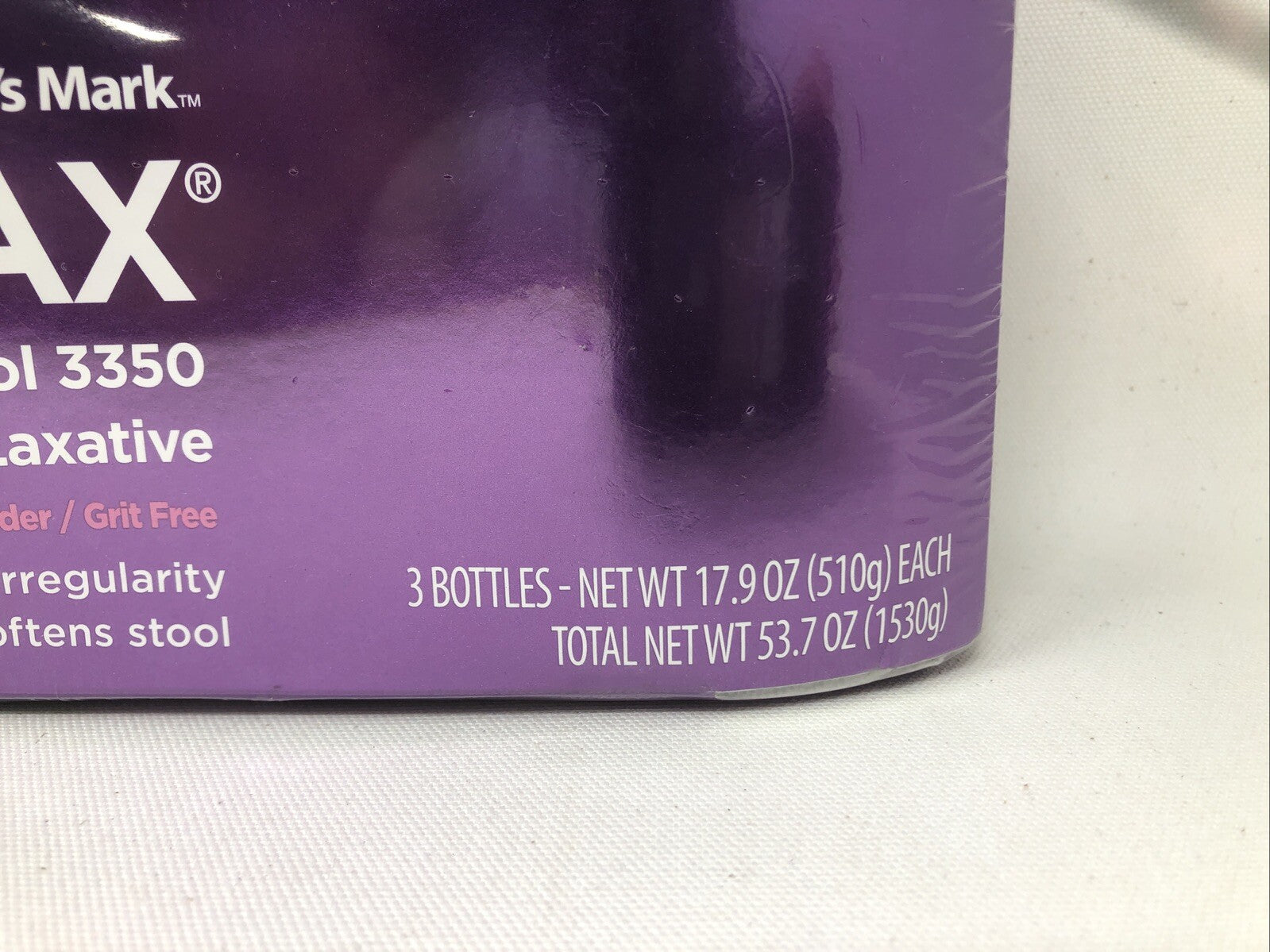 Member's Mark ClearLAX Polyethylene Glycol 3350 Powder, 17.9 oz., 3 pk