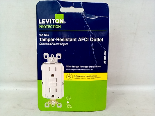 Leviton Tamper-Resistant AFCI Outlet AFTR1-KW