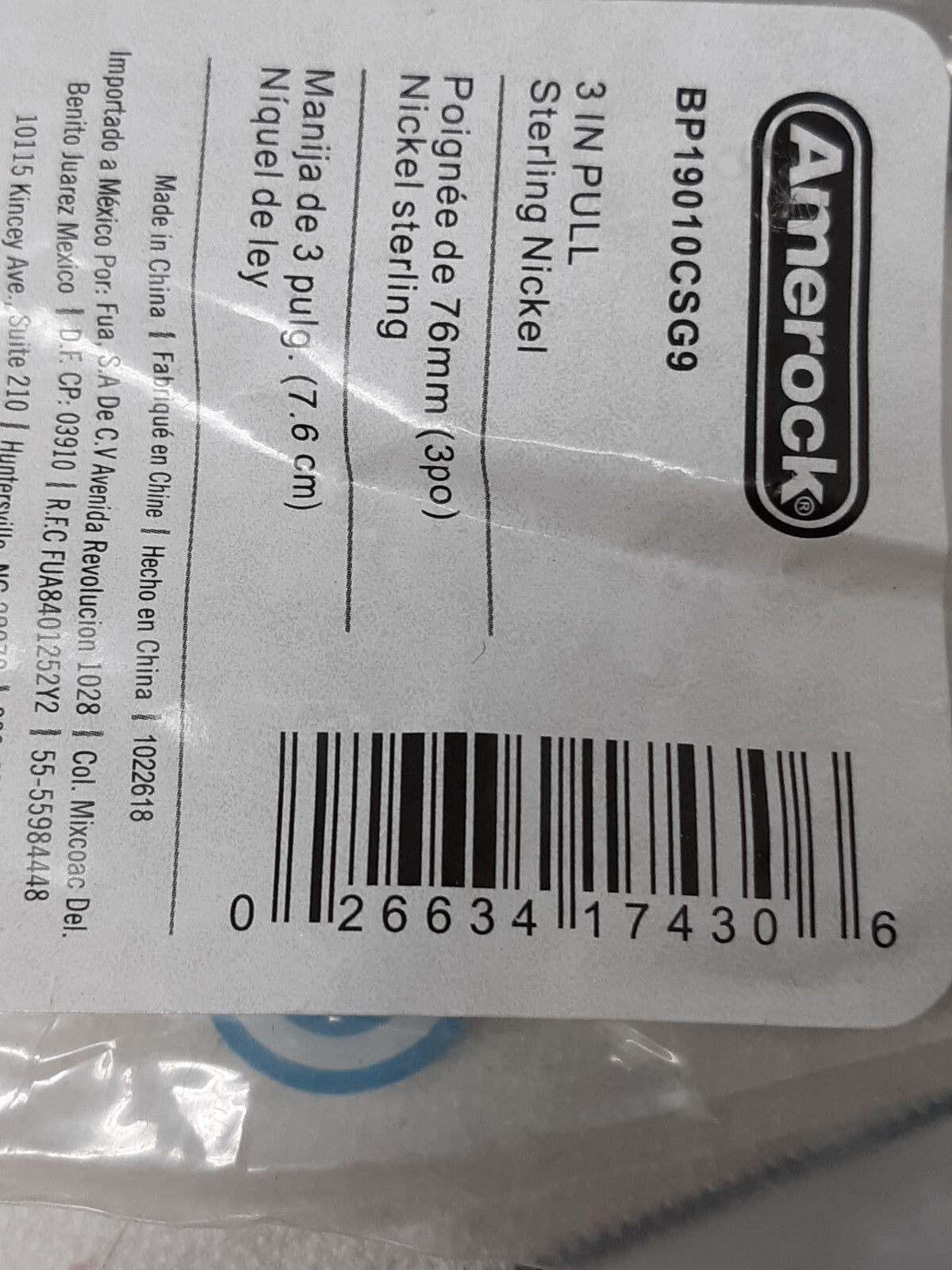 Lot of 5 Amerock Pull Bar Cabinet Sterling Nickel 3 Inch BP19010CSG9