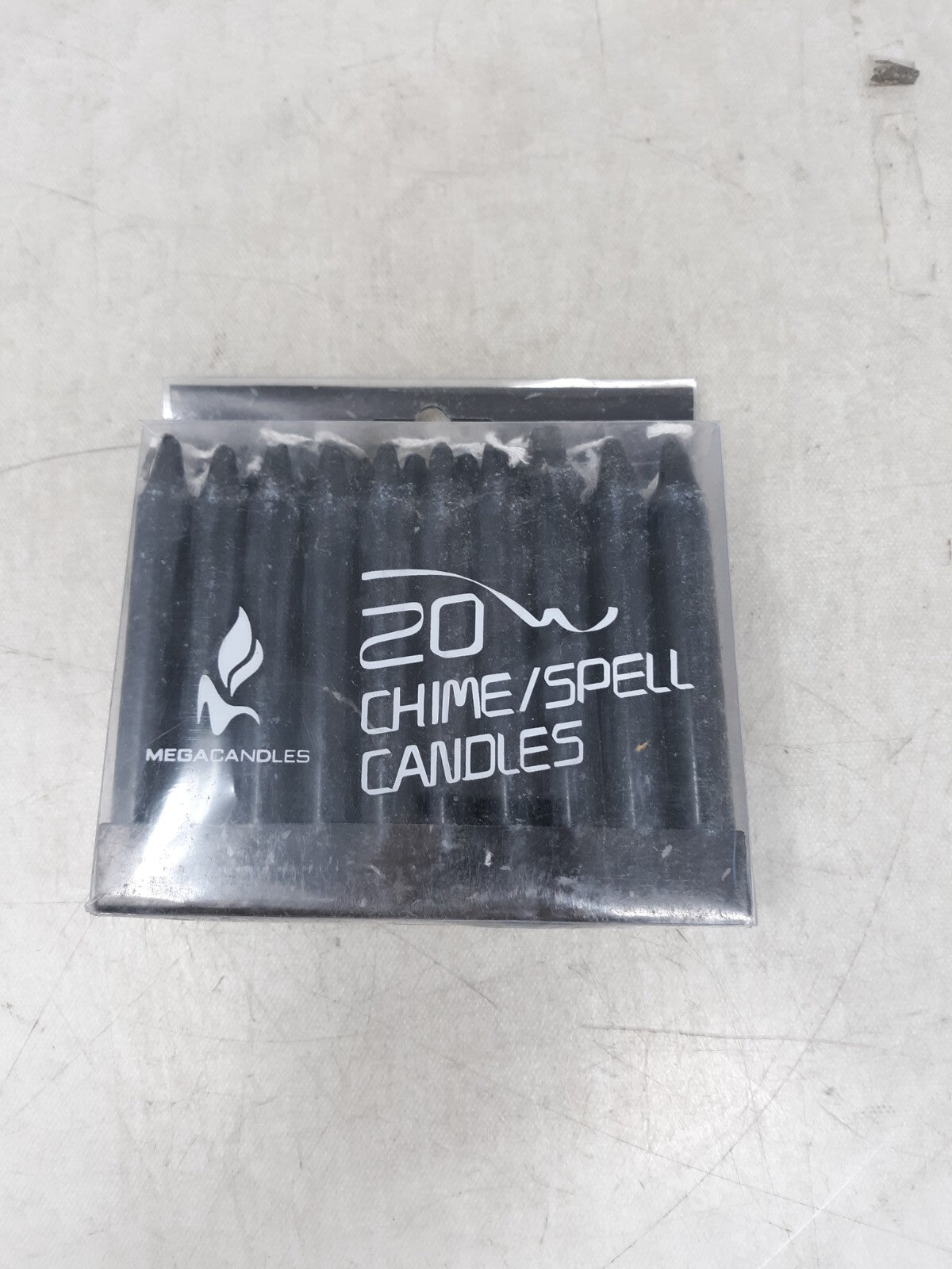 Mega Candles - Unscented 4" Chime / Spell Taper Candles - Black, Set of 20