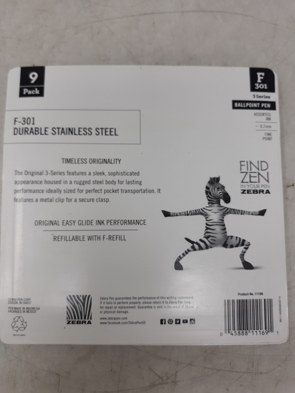 Zebra F-301 Pen, 9 pk.