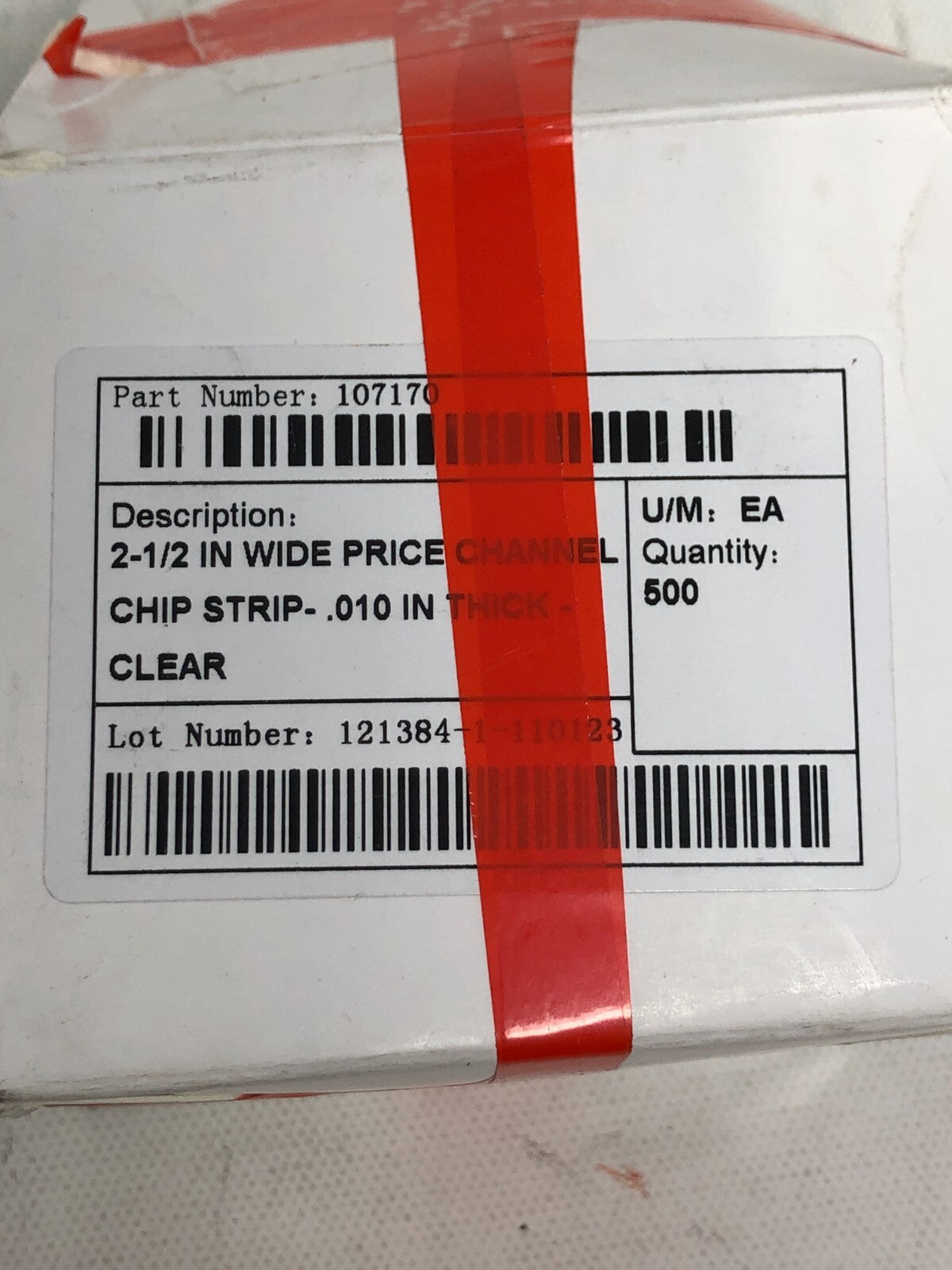 Price Channel Chip Strips ~ 500-Pack, 2.5" Wide, 0.010" Thick, Clear #107170
