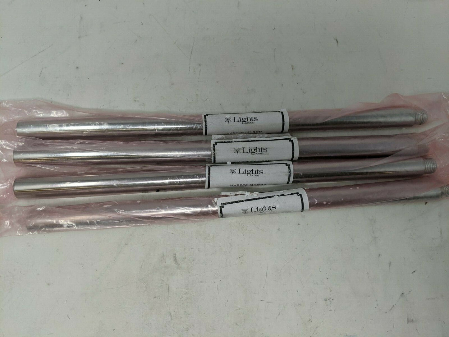 Lot of 4 Lights.Com Harper 12" Rod - Polished Nickel - for 18"&24" Pendants