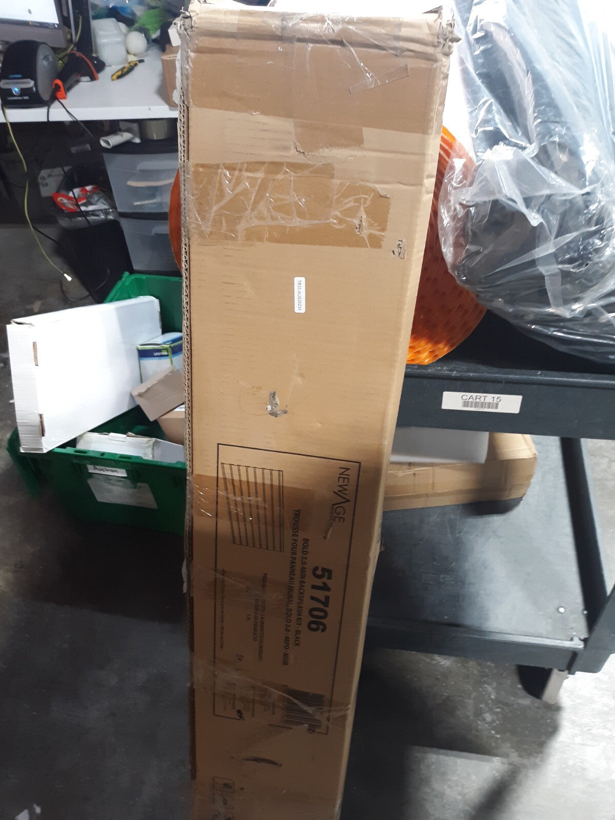 NewAge 51706 BOLD 3.0 48in Backsplash Kit Black Garage Wall Panel