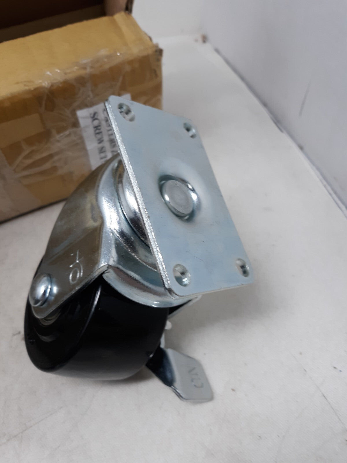 Set of 4 Heavy Duty Caster Set 4" Phenolic Wheels Rigid Swivel and Brake