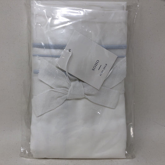 SOHO Top of Bed Euro Sham white with Sky Blue Accent DV277-ES 26in x 26in