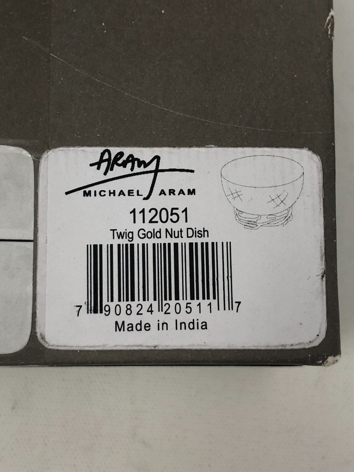 Michael Aram Gold Twig Nut Dish ~ Decorative Artisan Bowl, Stainless Steel