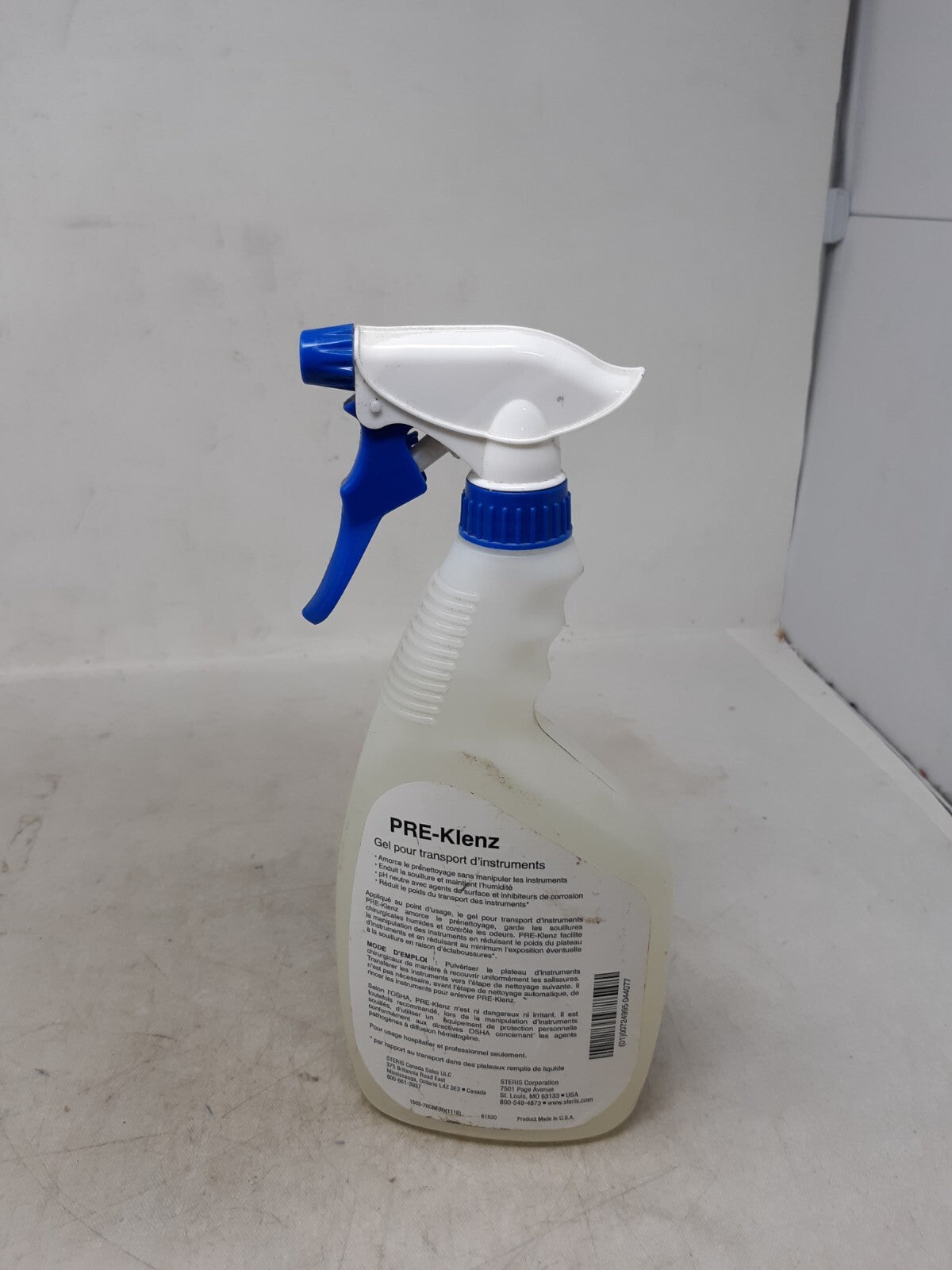 Steris Pre-Klenz Instrument Transport Gel Spray Bottle 22 fl oz 150377