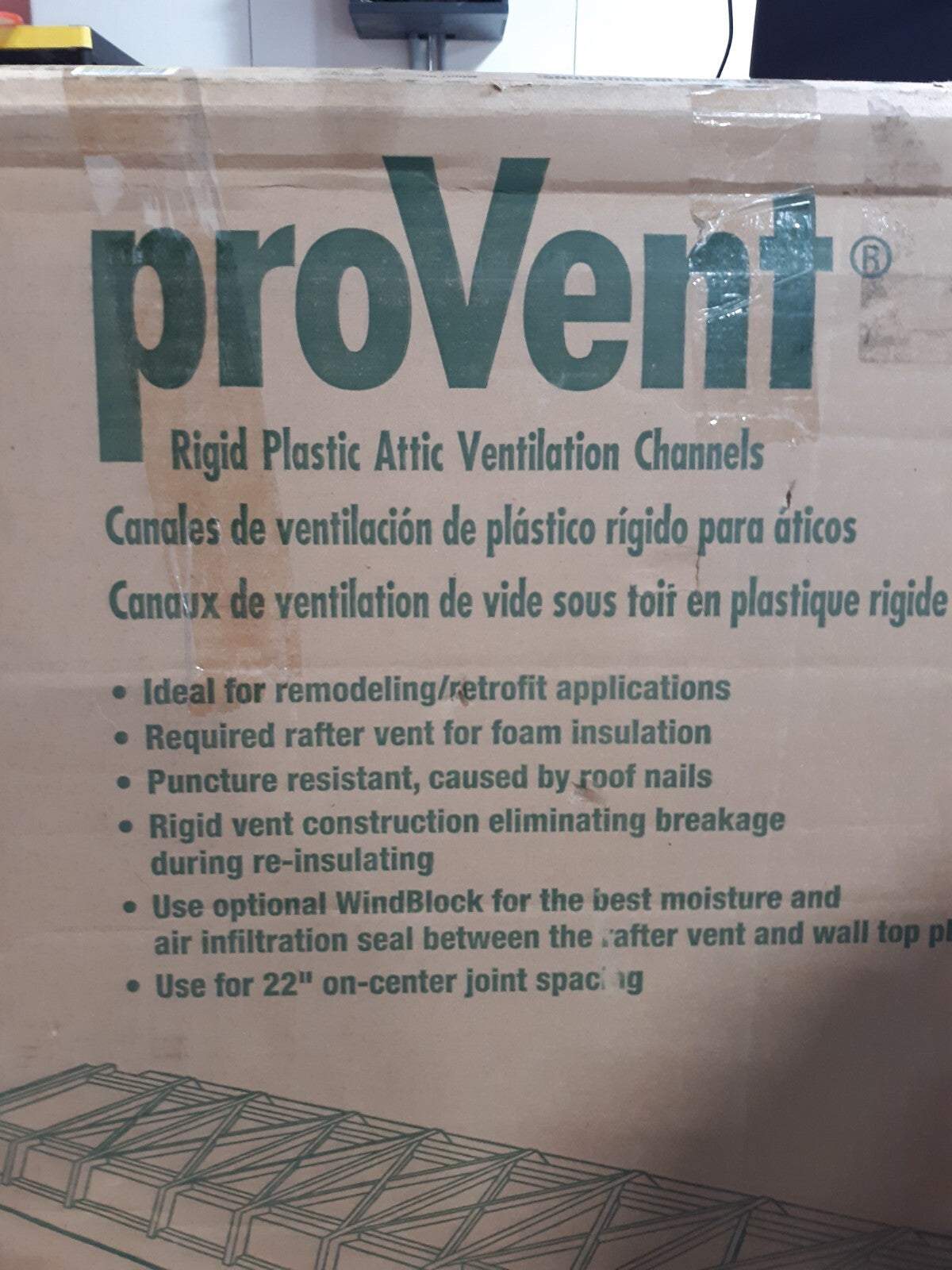 ProVent Rigid Plastic Attic Ventilation Channels - 50 Pack for 22" On-Center Joi