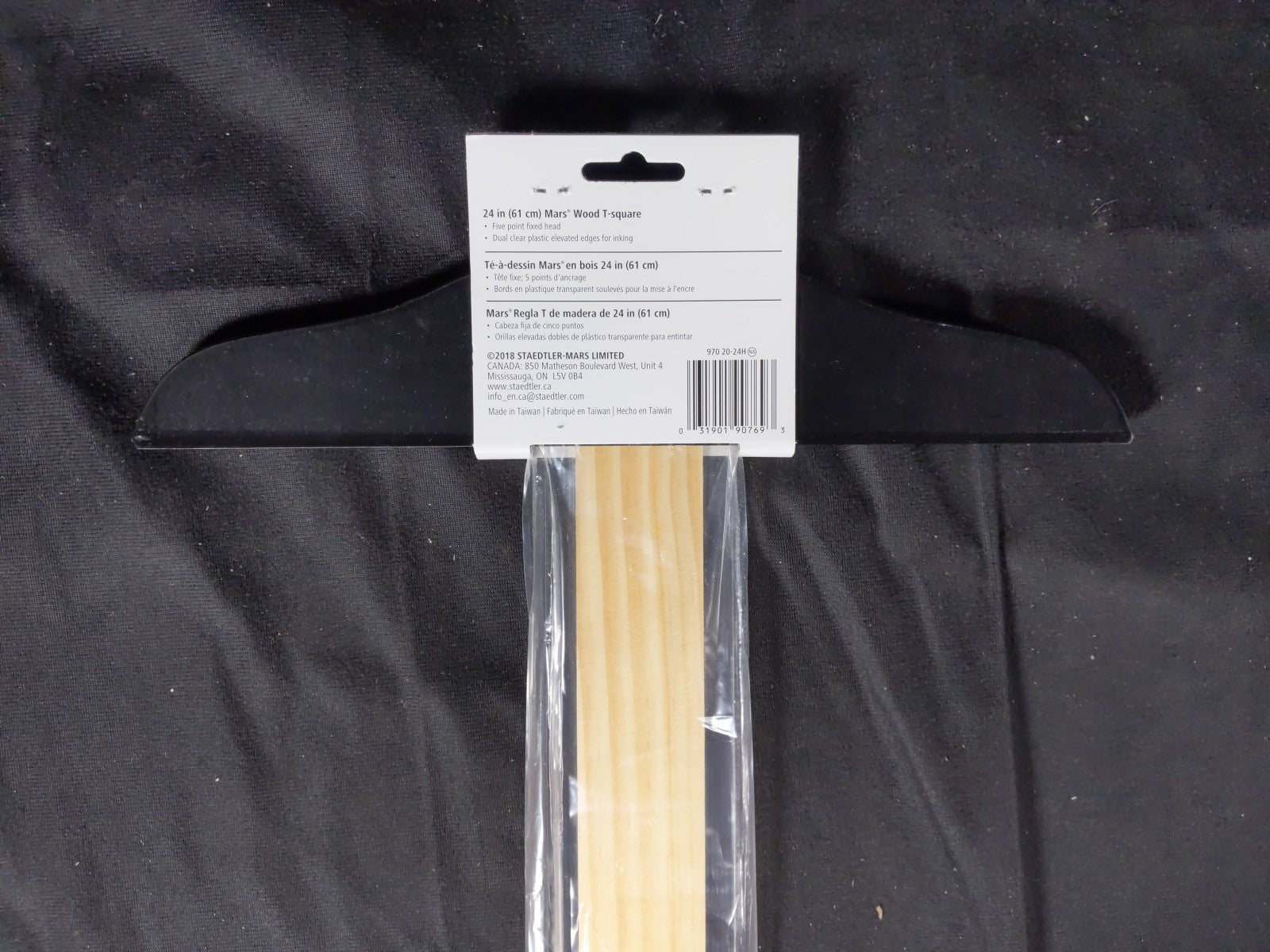 Staedtler Mars 970 20 24" Drafting Drawing T Square Wood w/ Clear Plastic Edge
