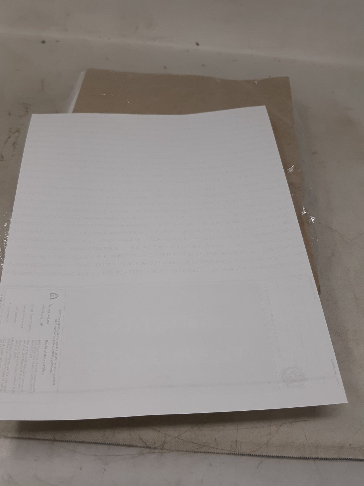Security Laser Checks Blank- Checks on Bottom (Gold) 250 Sheets