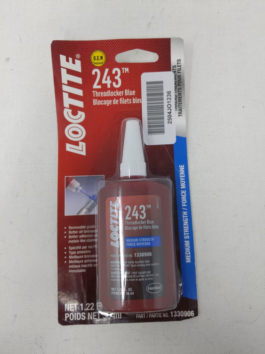 Loctite Threadlocker 243 Surface Insensitive Medium Strength Blue Treatment 1.22