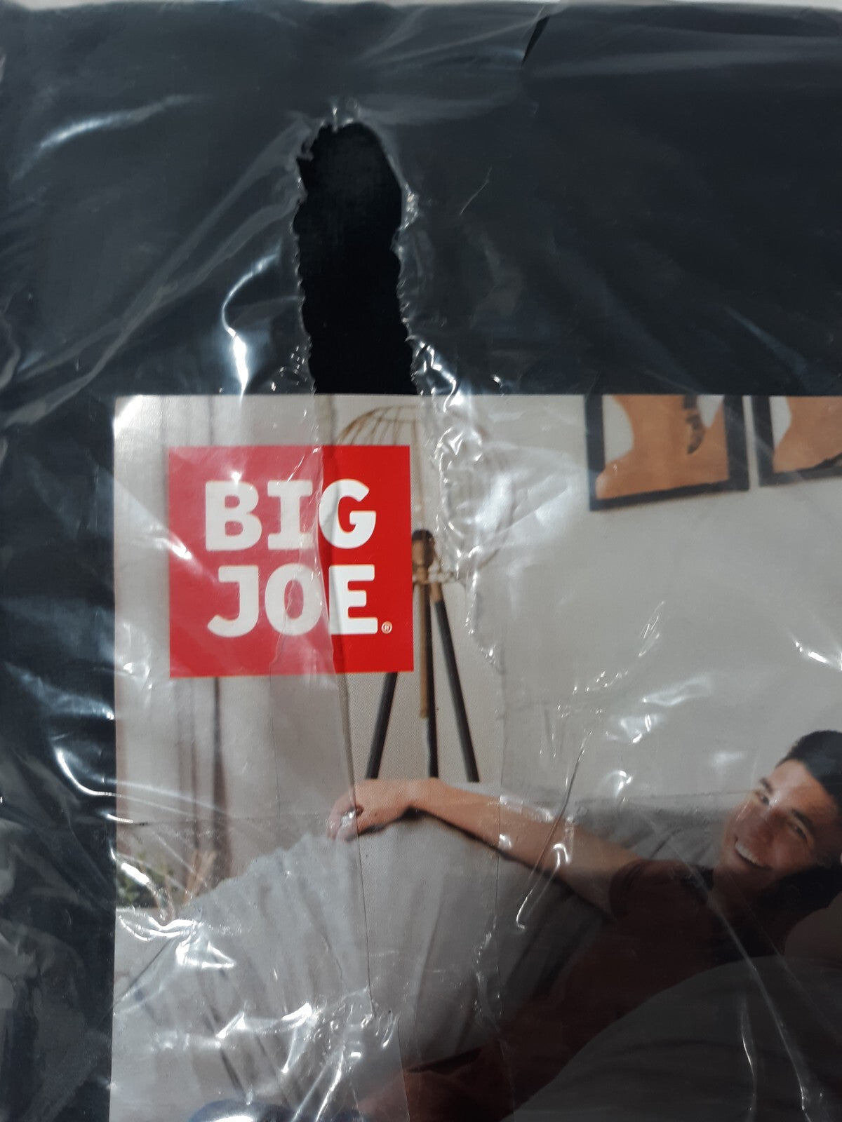 Big Joe Fuf XXL Bean Bag Cover w/ Liner Black Plush C0001540L