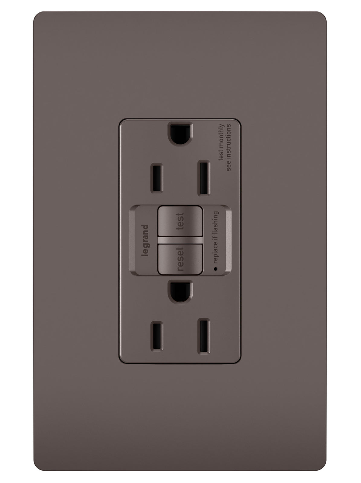 SELF-TEST GFCI RECEP TR 15A125V20A FD THRU, Legrand Radiant 1597TR 506TAF6 (4043