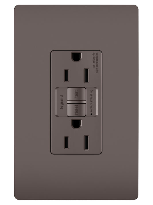 SELF-TEST GFCI RECEP TR 15A125V20A FD THRU, Legrand Radiant 1597TR 506TAF6 (4043