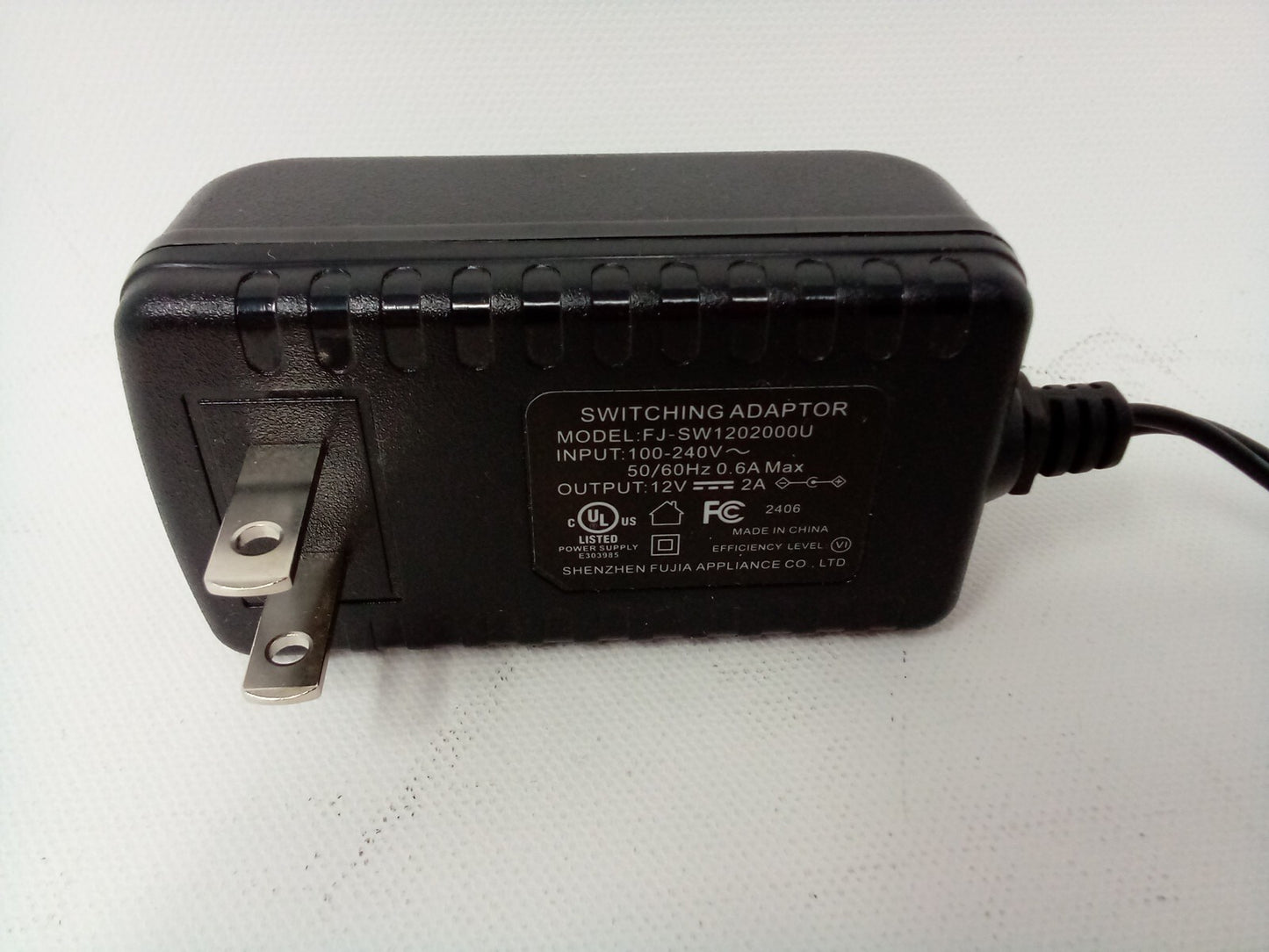 Switching Adapter with Switch FJ-SW1903000T Power Supply 100-240V~50/60Hz 0.6A