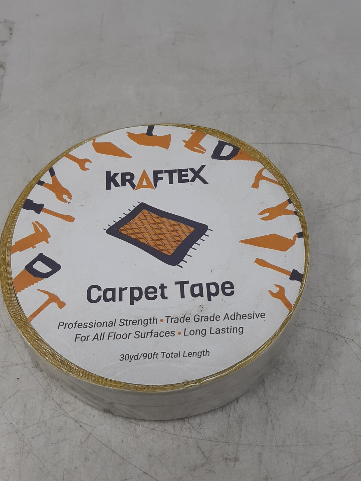 Kraftex Carpet Tape 30yd 90ft Double Sided Rug Adhesive Roll