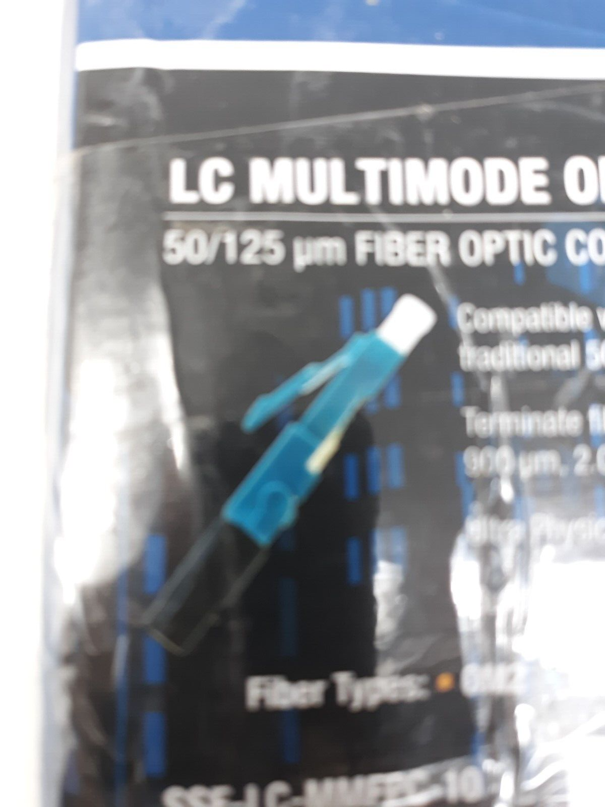 Field Installable LC-UPC Multimode OM3 50/125 Connector for 0.9mm Cable 10 Pack