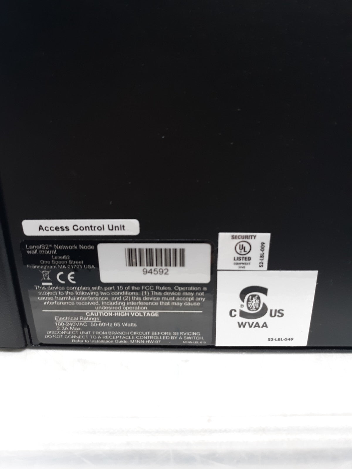 Lenel S2 Access Control Unit Network Node Wall Mount Model 94592