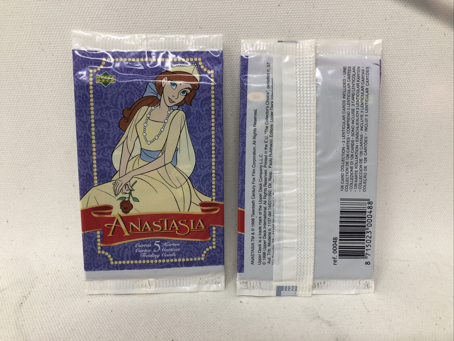 5 Pack LOT Anastasia 1998 Upper Deck Trading Cards Factory Sealed - 5 Pack Set