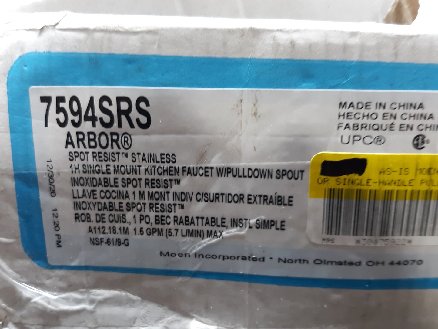 Moen 7594SRS Arbor Single Handle Pulldown Spray Kitchen Faucet Stainless Steel